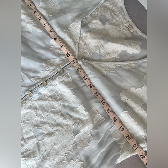 Aritzia Wilfred Henrietta Shirt Large Baby Blue Long Sleeve Semi Sheer Button Up - Picture 8 of 12